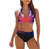 riou 2024 Set Bikini Donna Push Up Sexy Stampa Floreale Set Costume Da Bagno Boemo Diviso Costumi Da Bagno Riduttori Reggiseno Top Biancheria Da Bagno Estate Viaggi Spiaggia Vikini, Viola, 5XL