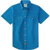 Dubinik® Camicia da Lavoro Uomo Maniche Corte in Cotone Pesante con Bottoni a Pressione Stile Western Azzurro Cielo XL