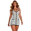 ohyeahlady Mini Abito Donna Elegante Estivo Vestito Corto Camicia da Notte Sexyhot Curvy Babydoll Vestaglia Intima da Notte Pigiama Lingerie Intimo Seducente Bodycon con Catena in Vita