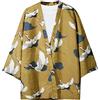 GURUNVANI Camicia Giapponese Harajuku a Maniche Corte da Uomo, Giallo, XL