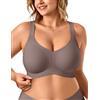 Vertvie Reggiseno per Donna Senza Ferretto Reggiseno Senza Spalline con Supporto Ascellare Levigante Reggiseno Senza Cuciture Push-Up con Copertura Completa Reggiseno Sportivo T-Shirt, Grigio, 3XL di