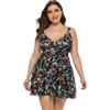 BEACHKINI Costume da Bagno Due Pezzi Tankini Beach Dress Plus Size da Donna con Stampa retrò,01 Albero di Cocco,EU58