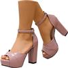 Generico Scarpe con Tacco e Plateau Spuntate 36-42 EU in Vernice Pelle Sandali Estive Comode con Caviglia e Punta a Pesce Scarpe Cerimonia Eleganti Tacchi Heels Moda per Lavoro Festa Sposa Passerella,