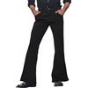 Generisch Pantaloni a zampa, da uomo, da ballo, stile retrò anni '70, discoteca, slim fit, eleganti, tinta unita, per il tempo libero, da uomo, vestibilità classica
