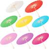 Sanwuta Ombrelli di carta, parasoli in carta oleata in stile cinese/giapponese, realizzati a mano, per matrimoni, feste, foto, decorazioni, feste in giardino, 60 cm, confezione da 8, multicolore