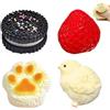 Blissofun Fufu Squishy - Set di 4 giocattoli Squishy con fragola + criceti + zampa di gatto + giocattolo antistress per giochi sensoriali e come regalo