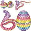 Joycabin Giocattolo a forma di serpente stampato in 3D, uova di serpente, uova di drago stampate in 3D, giocattolo per bambini, idea regalo, scrivania, decorazione per la casa (colorato), piccolo