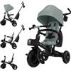 kk Kinderkraft Kinderkraft AVEO 2 PLUS Triciclo per Bambini da 9 Mesi a 5 Anni, Triciclo 6 in 1 con Seduta Girevole a 360°, Reclinabile, Pieghevole, con Cappottina UPF50+ e Maniglione per Genitore, Verde