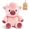 Generic Peluche Mucca Che Corre 45 cm, Morbida Mucca Highland di Peluche con Pelo Soffice, Doudou Rassicurante e Compagno di Coccole, Pupazzo Morbido per Bambini, Compleanno e Natale