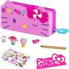 Mattel Hello Kitty Astuccio per Matite, si Trasforma in Playset Luna Park con 2 Mini Personaggi, Giocattolo per Bambini 3+Anni,GVC41
