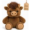 Generic Peluche Mucca Che Corre 60 cm, Morbida Mucca Highland di Peluche con Pelo Soffice, Doudou Rassicurante e Compagno di Coccole, Pupazzo Morbido per Bambini, Compleanno e Natale