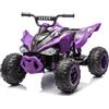 LALAHO Quad elettrico per bambini, 12 V, con fari a LED, musica e clacson, auto elettrica con 4 ruote antiscivolo e avviamento lento, per bambini da 3 a 8 anni (viola)