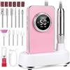 Umeima Fresa per unghie Professionale, 50000 RPM, Kit di Lima Elettrica Portatile Ricaricabile - Per Unghie Acrilico Gel, Cura dei Piedi & Lucidatura, Trapano per Unghie Senza Fili per Casa & Salone (Pink)