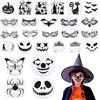 PEUTIER 26pcs Stencil per il Viso Halloween, Kit di Stencil per Pittura per il Viso Stencil di Halloween Riutilizzabili per Dipingere Grandi per Tatuaggio di Trucco per Vacanze di Halloween