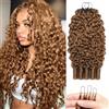 Renyarch Miracle Burmese Curly Mini Knots Crochet Human Hair - Extension Capelli Veri Pre-Separati per Donne Nere, 2 pezzi 50g Crochet Braids Water Wave Nodi Invisible Knotless, 24 pollici 27#