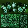JMEOWIO Natale Luminoso Adesivi Unghie Nail Art 9 Fogli Stickers Unghie Autoadesivi Decorazioni Unghie Nail Art Disegni