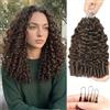 Renyarch Miracle Burmese Curly Mini Knots Crochet Human Hair - Extension Capelli Veri Pre-Separati per Donne Nere, 6 pezzi 150g Crochet Braids Water Wave Nodi Invisible Knotless, 22 pollici 4#