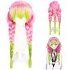 Fuantuda Kanroji Mitsuri Cosplay Anime Parrucche, 90 cm Parrucca Rosa con Tre Trecce Spesse, Cosplay Parrucche per Carnevale, Halloween, Festa