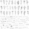 yuejuhe Fiori Tatuaggi Temporanei Impermeabili,Lunga Durata,80Fogli(Stile2)