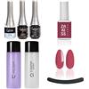 Esthetica ESTROSA KIT COMPLETO SEMIPERMANENTE UNGHIE SMALTO - BASE PRIMER + BASE DEFENCE COAT + LUCIDANTE GLOSS + CLEANSER REMOVER 125ml + OMAGGIO Gel Polish n 92 Vienna 10Ml