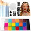 XUKZIMA Kit Truccabimbi 20 Colori Vivaci Anallergico & Atossico, Lavabile per Bambini e Adulti - Trucco Viso Professionale per Halloween, Carnevale, Feste di Compleanno