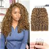 Renyarch Miracle Burmese Curly Mini Knots Crochet Human Hair - Extension Capelli Veri Pre-Separati per Donne Nere, 6 pezzi 150g Crochet Braids Water Wave Nodi Invisible Knotless, 22 pollici 27#