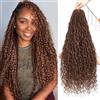 XIIMENALU Boho Faux Locs Crochet Hair 8 Packs Goddess Soft Locs with Curly Ends Pre-Looped Bohemian River Locs Crochet Hair Extensions for Black Women (30#, 24Inch(Pack of 8))