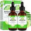 P-Beauty Olio Amla | Olio per capelli per la crescita intensiva dei capelli | contro forforfora e perdita di capelli | spremuto a freddo, biologico e vegano | vitamina C | aminoacido | 2 x 60 ml