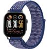 GIOPUEY Nylon Cinturini Compatibile con Realme Watch 5, Traspirante Sport Loop Cinturino in Morbido Nylon Intrecciato, Donne Uomo - Blue