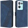 OKZone Cover per OPPO Reno 8 Pro 5G, Custodia in PU Pelle per OPPO Reno 8 Pro 5G, Custodia a Libro Protettiva Folio Portafoglio con Chiusura Magnetica e Slot per Carte Wallet Case Flip Cover (Blu)