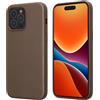 kalibri Custodia Rigida Compatibile con Apple iPhone 14 PRO Max Cover - Case TPU Antiurto - Retro in Tessuto - Compatibile con MagSafe - Marrone Grigio