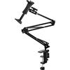 QZT Supporto per tablet, supporto per telefono iPad tablet regolabile per letto scrivania cucina, supporto universale portatile con braccio lungo per tablet iPad telefono Samsung iPhone Huawei 4-13