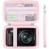 Supmay Custodia per fotocamera Panasonic LUMIX DC-TZ99E-K/DC-TZ300E, Fotocamera Zoom da Viaggio/ LX10 TZ200D TZ200 TZ80D TZ80 TZ100 TZ70 TZ60, custodia protettiva con tasca in rete, Gelatina rosa