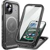 Cozycase Cover TOP 360 Antiurto IP68 Impermeabile Per iPhone 15 | Magnetica Per Magsafe, Rugged Militare, Subacquea Waterproof Case Anti Urto Resistente Antipolvere, Custodia Integrale. Nero