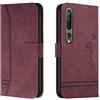 Bravoday Cover per Xiaomi Mi 10 5G / Xiaomi Mi 10Pro 5G, Flip Custodia in Pelle PU Portafoglio Custodia per Xiaomi Mi 10 5G / Xiaomi Mi 10Pro 5G, con Slot per Schede, Vino Rosso