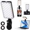 NewAusen Luce Selfie per Telefono, Luce per Foto Portatile Dimmerabile 6500K, 3 Modalità di Illuminazione, 2000 mAh, per Laptop/Telefono, Fotocamera iPhone, Videoconferenza, Youtube, TikTok, Trucco Vlog