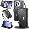 MOJIA Portafoglio Custodia per OPPO Reno 15 5G / Reno15 5G, Flip Cover in Pelle con Tracolla a Tracolla, Scomparto a Cerniera e Funzioni Multifunzione. Black