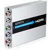 SUNNATCH Convertitore da componente a HDMI con funzione scaler, convertitore da RGB a HDMI, adattatore convertitore da 5RCA YPbPr a HDMI, convertitore componente in uscita HDMI (1080P, alluminio)