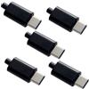 Jser - Set di 5 connettori di tipo SMT, 24 pin, USB 3.1, tipo C, maschio, con SR da 3 mm e copertura alloggiamento.