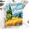 NAWVNMI Custodia Per Kindle Paperwhite Da 6 2012-2017 (5A/6A/7A Generazione, Modello: Ey21/Dp75Sdi), Cover Protettiva In Pelle Pu Personalizzata Van Gogh Nuvole Campo Di Grano Pini
