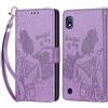 KENHONER Custodia per Samsung Galaxy A10 Cover, Viola | Portafoglio in Pelle PU Retro, Antiurto Flip, Slot per Schede, Funzione Stand, Chiusura Magnetica
