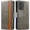 Generico DayQiQiPu Cover per Realme GT Neo2/Neo 3T (6,62 Pollici) Custodia in pelle PU con Patchwork Guscio Protettiva Anti-Skimming Custodia Portafoglio Flip Caso Business, Grigio