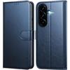 Leacckl Cover per Samsung Galaxy A57 5G, Custodia a portafoglio in Pelle PU Premium [Magnetica a Scatto] [Funzione Stand], Blu