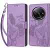 KENHONER Custodia per Xiaomi Redmi A3 Cover, Viola | Portafoglio in Pelle PU Retro, Antiurto Flip, Slot per Schede, Funzione Stand, Chiusura Magnetica