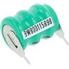 vhbw batteria a bottone tipo V40H (NiMH, 40mAh, 3.6V) - con 3 celle, 2 Pins, ricaricabile