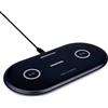 Grundig Stazione di ricarica Qi - caricabatterie wireless per 2 dispositivi - 2 x 10 W - cavo di ricarica USB incluso - adatto per dispositivi Apple e Android - nero