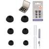 daunke 3 paia di tappi auricolari in silicone per Anker Soundcore Liberty 4 NC, 3 diverse misure (S/M/L) con scatola grigia semitrasparente, morbidi e confortevoli, per cuffie in-ear, colore nero