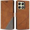 SONWO Cover per Xiaomi 14T, Flip Custodia in PU Pelle, Cover a Libro Portafoglio con Slot per Schede e Supporto Stand per Xiaomi 14T, Marrone