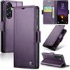 Idhiem Flip Libro Wallet Cover per Samsung Galaxy A57 5G, Viola