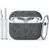 MoKo Custodia Silicone MoKo Per AirPods Pro 3,Incisione Fiori Carina,GrigioScuro